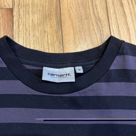 Women’s Carhartt Long Sleeve Merrick Pocket Striped T-Shirt Size Medium Cotton - Picture 4 of 8